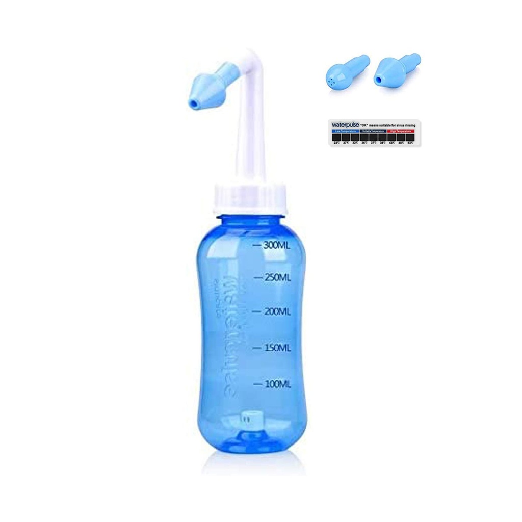 Waterpulse Neti Pot, Neti Pot Sinus Rinsing,300ml Neti Pot Sinus Rinsing Súprava s termomerom pre dospelých a deti BPA zadarmo (300ml)
