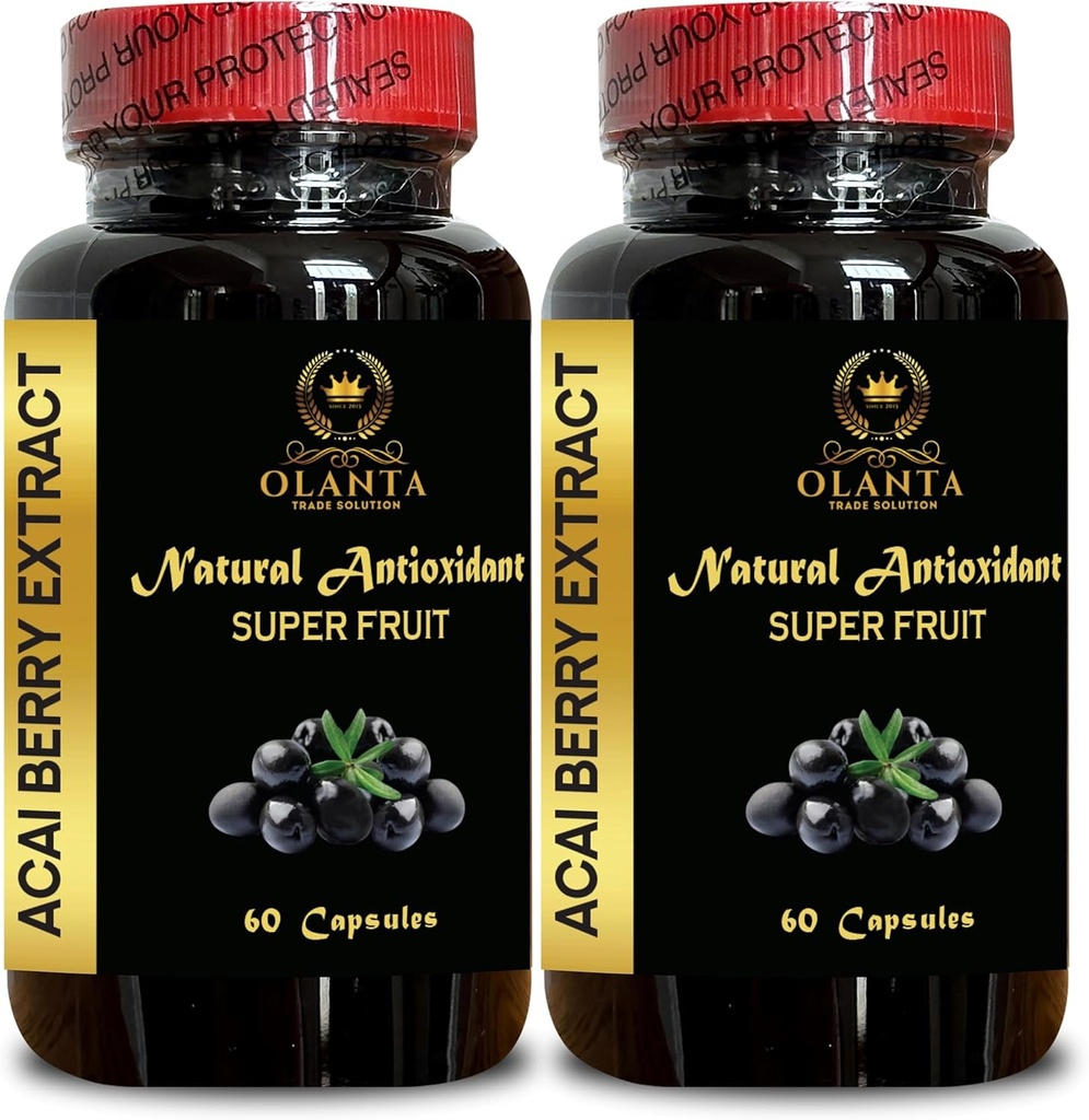 ACAI Berry Extract - Premium Organic Acai Berry Supplement, Acai Berry Energy, Natural Antioxidant Support, Superfood Wellness Formula - 2 fľaše 120 Kapsule