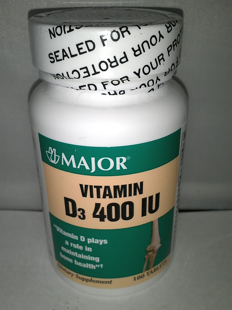 Veľký Generic Vitamín D3 400 IU Dietetický doplnok Kosť Zdravie 100 tabliet