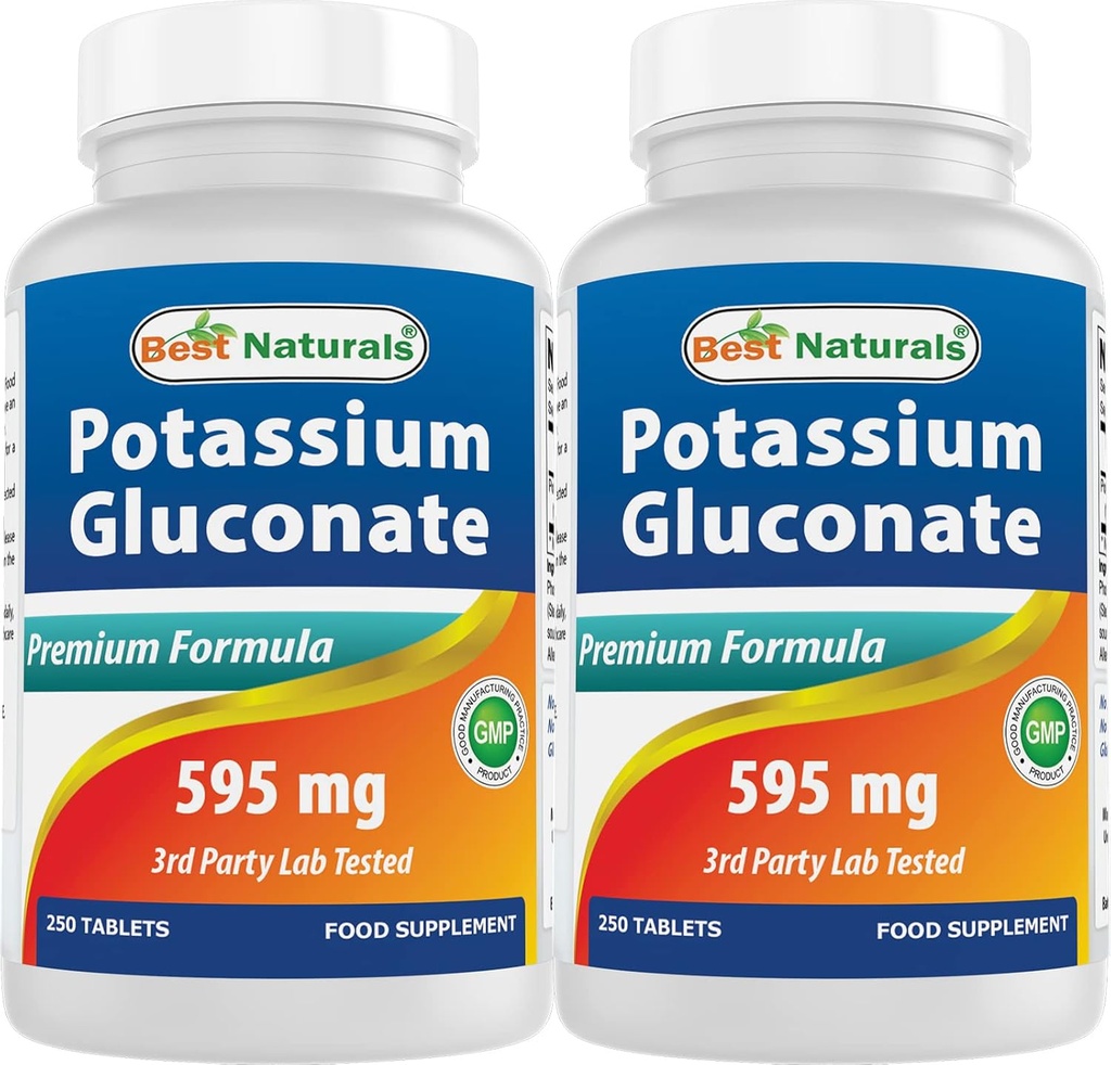 Najlepšie prírodné látky Glukónan draselný 595 mg 250 tabliet (počet 250 (počet 2)