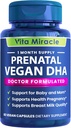 Prenatálne DHA doplnky - Vegan 800mg DHA DPA Plant Based Omega 3 - Najlepšie pre optimálne zdravie matky a dieťaťa - podporuje detský mozog a vývoj očí prenatálne pre ženy žiadne rybie oleje