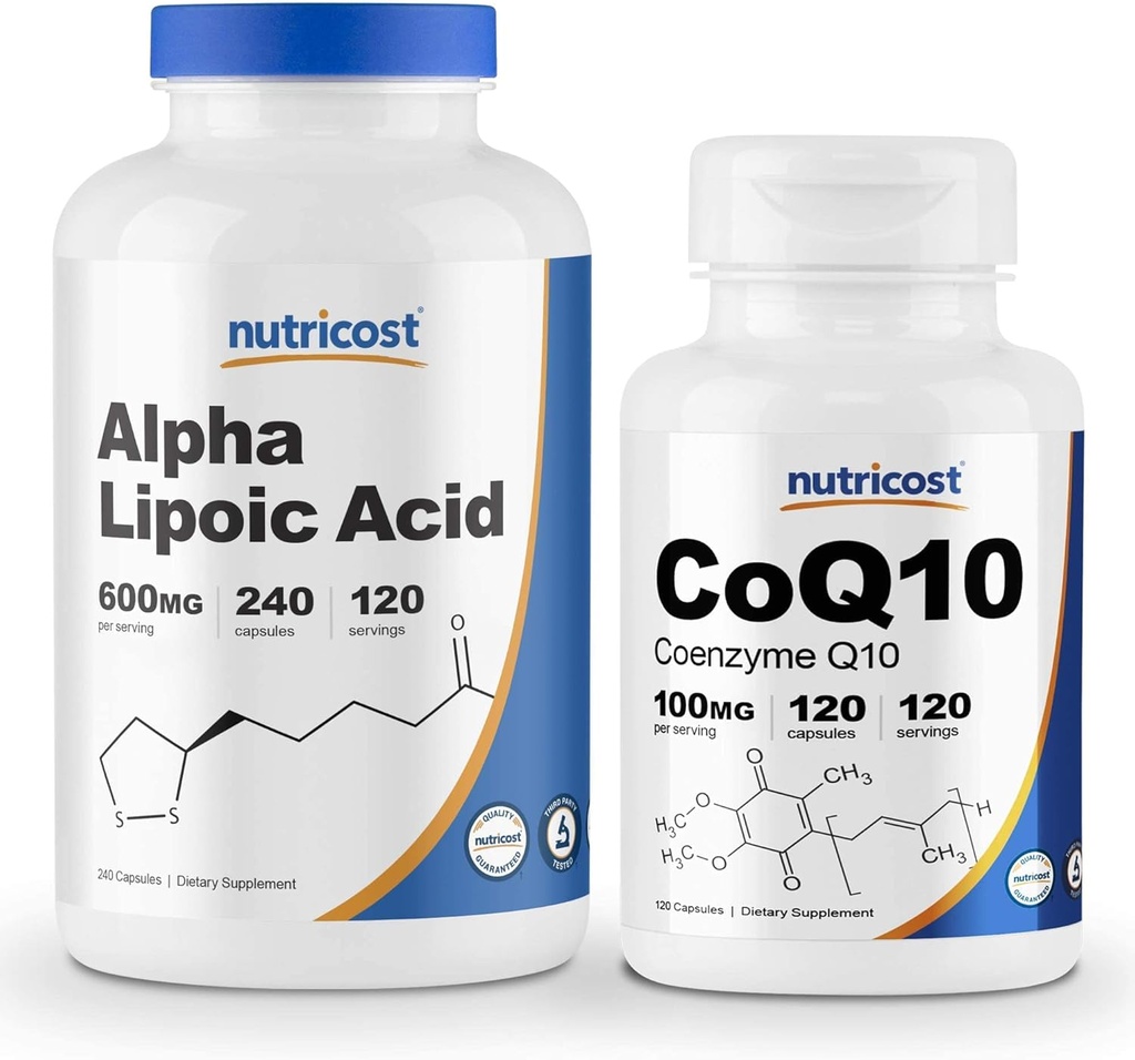 Nutricost Alpha Kyselina lipoová 600 mg, 240 Caps CoQ10 100 mg, 120 kapsúl