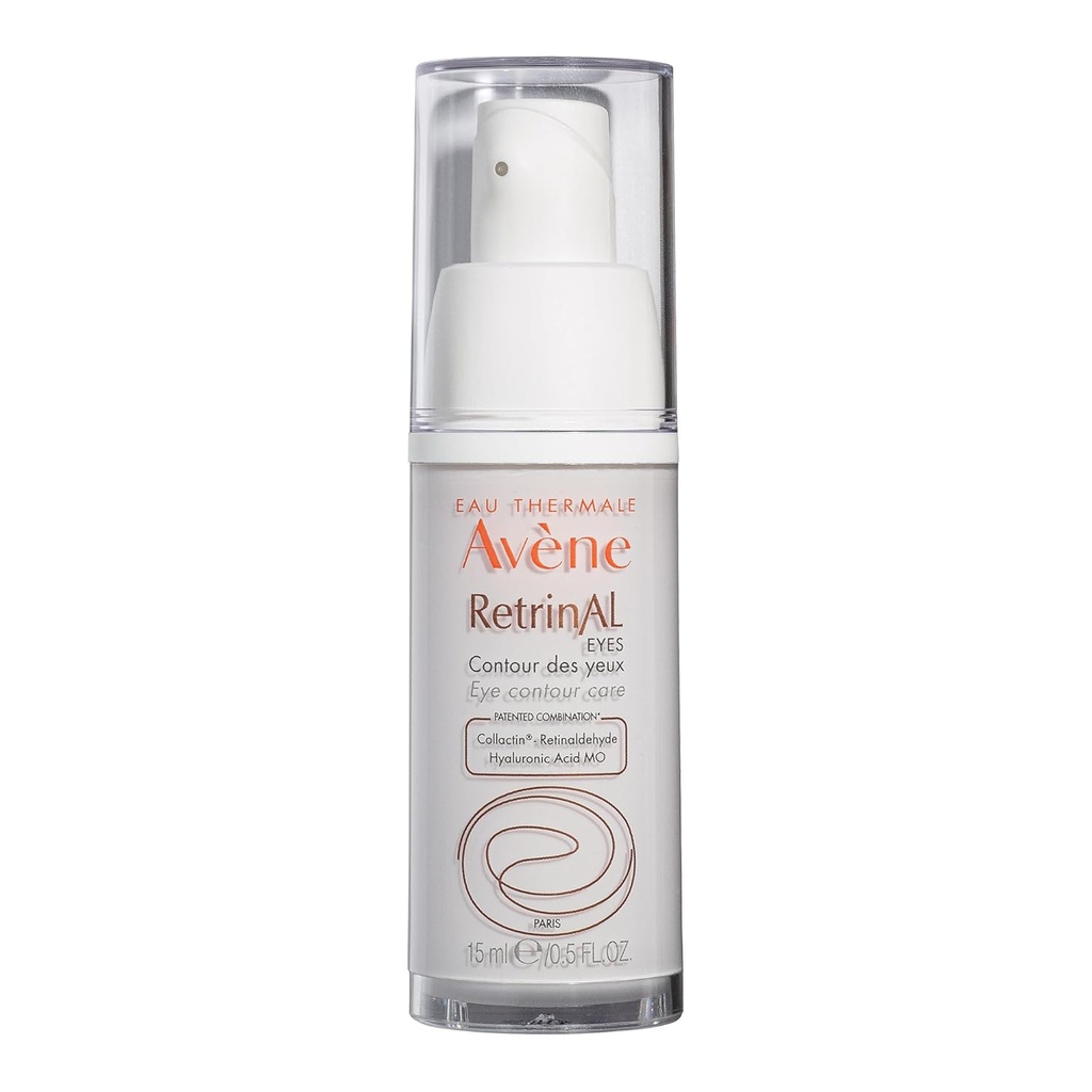 Avène Retrinal EYES Advanced 3-In-1 očný krém, sietnicový očný krém, Powered by Retinaldehyd & kyselina hyaluronová, Pomáha hladké vrásky, minimalizuje podočnatosť a tmavé kruhy, očný krém proti starnutiu