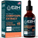 Cordyceps Mushroom Supplement - Rýchlejšia absorpcia ako Cordyceps Mushroom Capsuls alebo Powder - Naše Cordyceps Extract podporuje energiu a podporu výdrže - Mushroom Extract - 2 Fl Oz by E2H