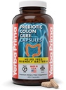 Yerba Prima Prebiotické kapsule Colon Care, 400 Caps - Päť foriem Fiber Plus FOS Pre-biotiká - Dietary Health Supplement - Zdravé rozpustné a nerozpustné vlákna pre pravidelnosť a diétnu podporu