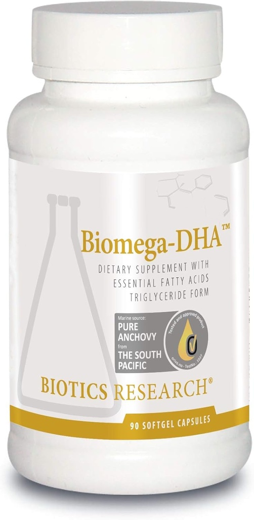 Biotics Research Biomega DHA rybí olej, 600 mg DHA, podporuje učenie a pamäť, fetálny mozog vitamíny, 90 Softgel kapsuly