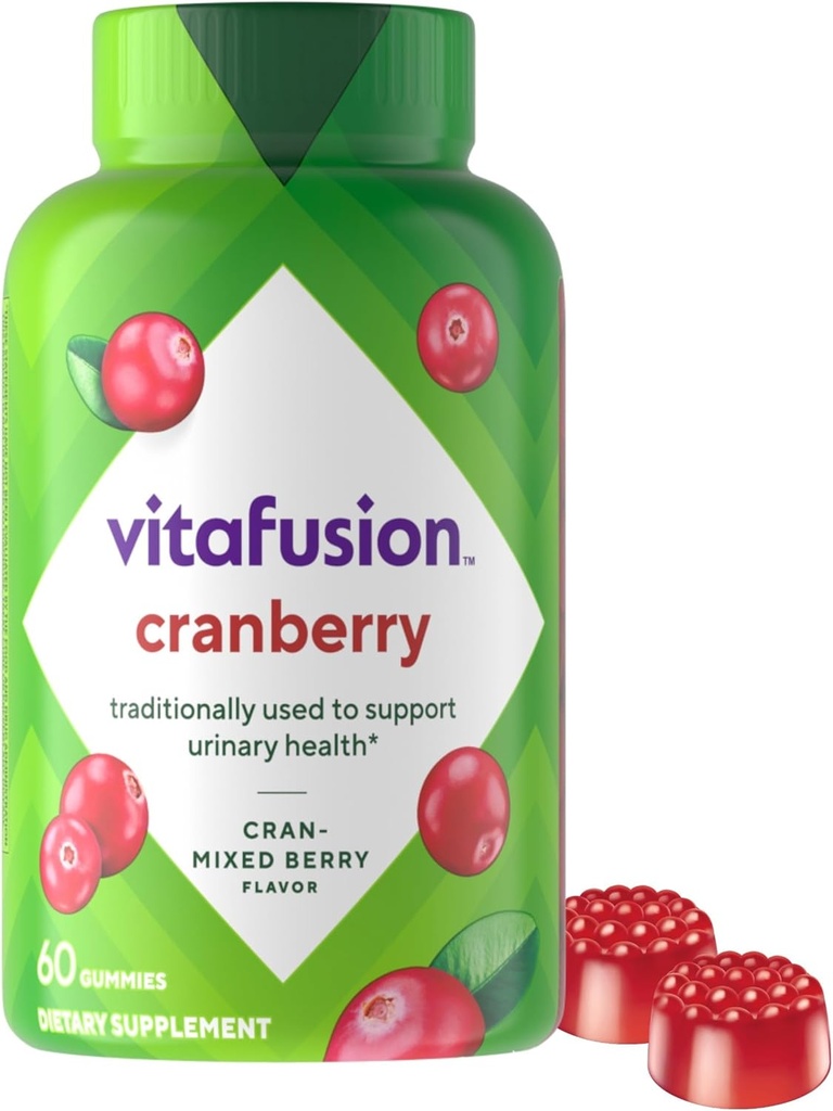 Vitafusion Cranberry Gummies for Women, 500mg Cranberry Juice Concentration per Serving, 60ct