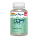 SOLARAY Lipotropic 1000 Plus s betaínom HCl a vysokou potenciou B-6, zdravá tráva, energia a podpora metabolizmu tukov, Lipotropný komplex Plus Aloe Vera, 60 dní Záruka, 30 Servings, 180 kapsúl