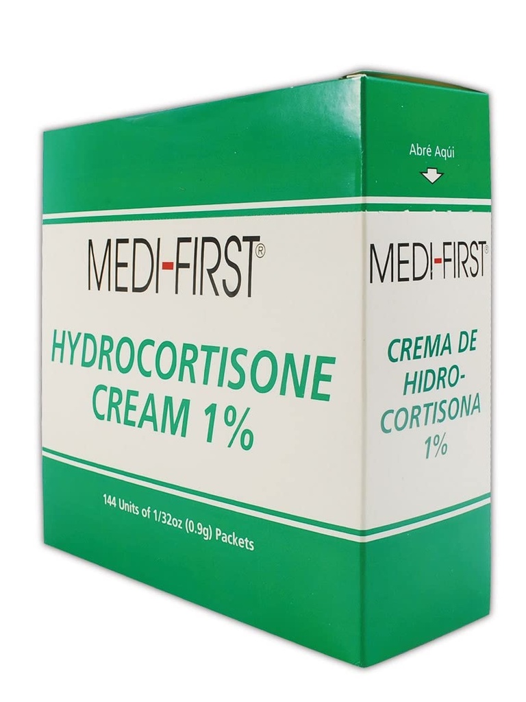 Medique MP211-35 Medi-First 1% Hydrokortizón Cream, 0,9 g, Standard, Green/White (Pack of 144)