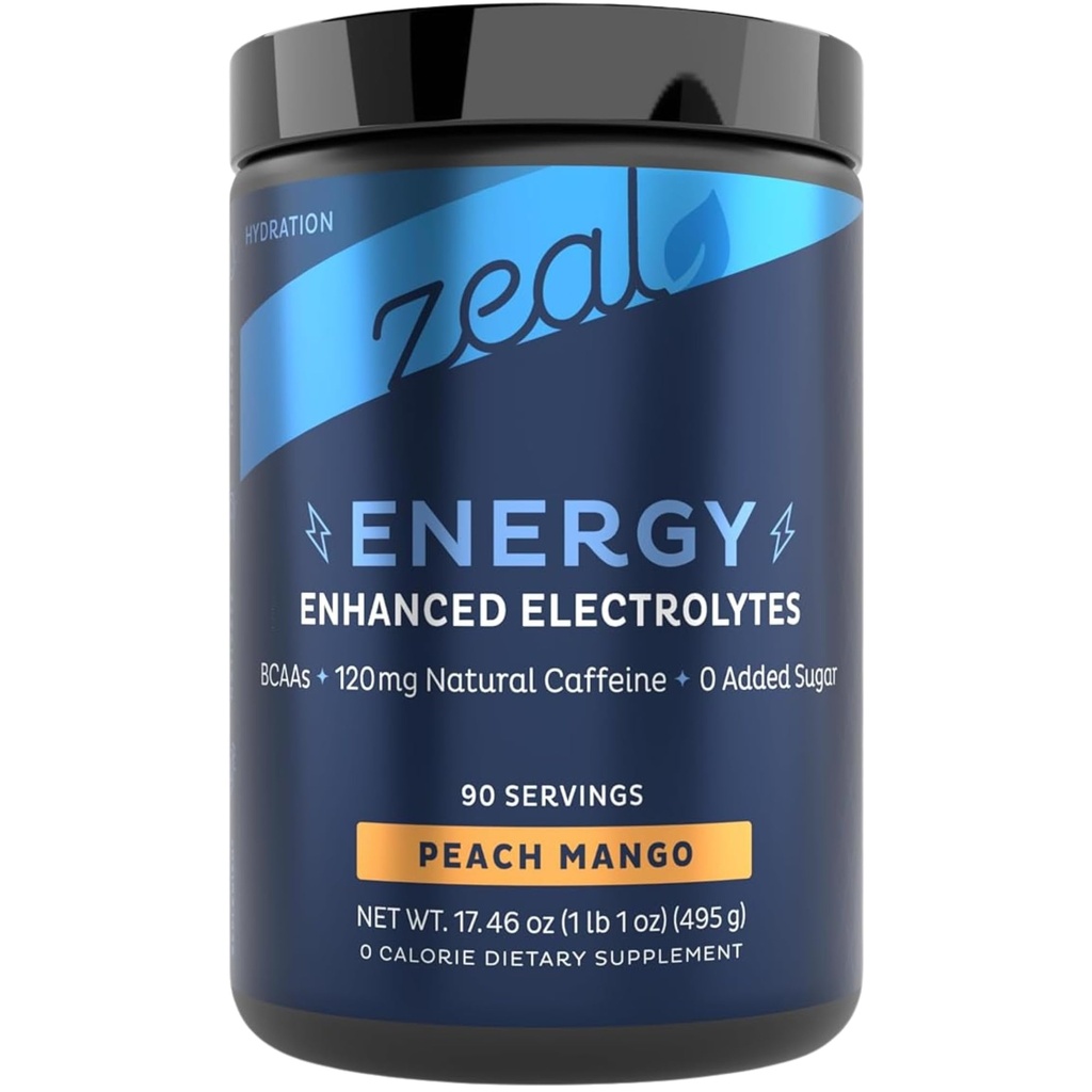 Zel Naturals Pre-Workout Electrolyte + Energy Powder Drink Mix (90 Servings 
