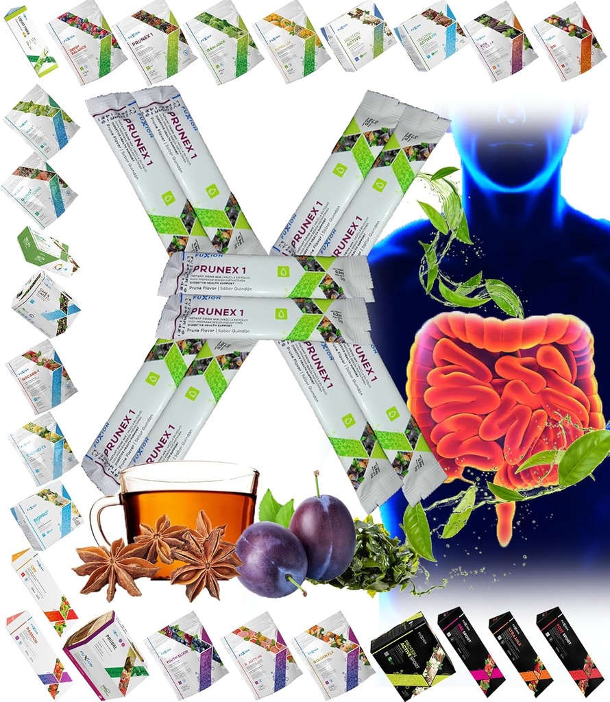 All Natural Detox Cleanse Instant Tea Mix Prune & Plum w. Fiber & Inulin pre Optimal Intestinal Transit by FuXion Prunex 1 (10 vrecko)