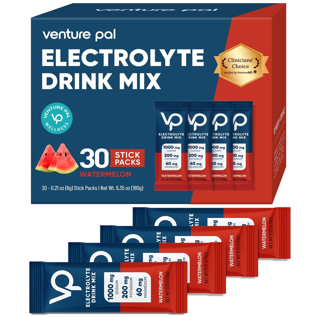 Venture Pal s vysokým obsahom sodíka bez elektrolytov prášok balíček - hydratačné balíčky s vitamínom, sodíkom a draslíkom 