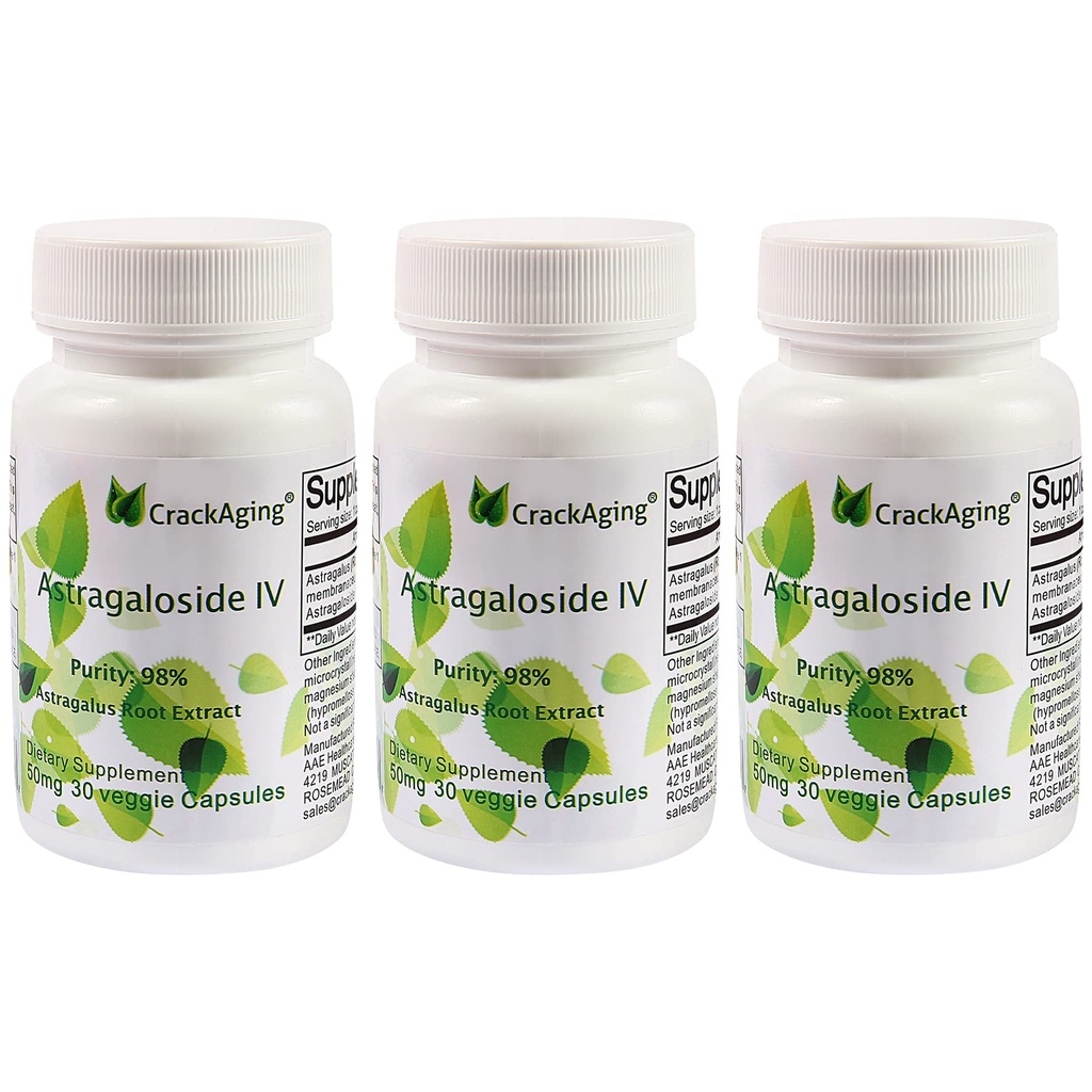 Crackaging Super-absorpcia Astragalozid IV 98% Anti-Aging Doplnky pre dospelých Immune Support 50mg/Cap 90 Caps in 3 fľaša