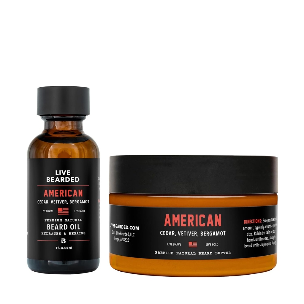 Živý medvedí olej a maslo grooming Kit - Made in the USA - All-Natural Ingredients with Shea, Argan, Jojoba - Podpora rastu 