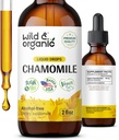 Divoká a organická harmančeková tinktúra - Relaxačné a upokojujúce harmančekové doplnky - Liquid flower Extract Drops - Vegan, cukor a alkohol-free - 2 fl oz