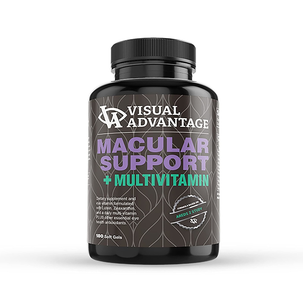 Lunovus Macular Support Plus Multivitamín založený na AREDS 2 Štúdia - Očné vitamíny pre makulárnu podporu - Minerálne doplnky s luteínom a zeaxantínom - 180 mäkkých gélov