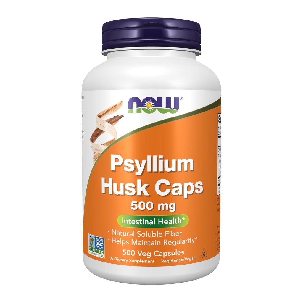 TERAZ Foods Doplnky, Psyllium Husk Caps 500 mg, Non-GMO projekt Overené, Prírodné Rozpustné vlákna, Intestinálne zdravie*, 500 Veg Kapsule