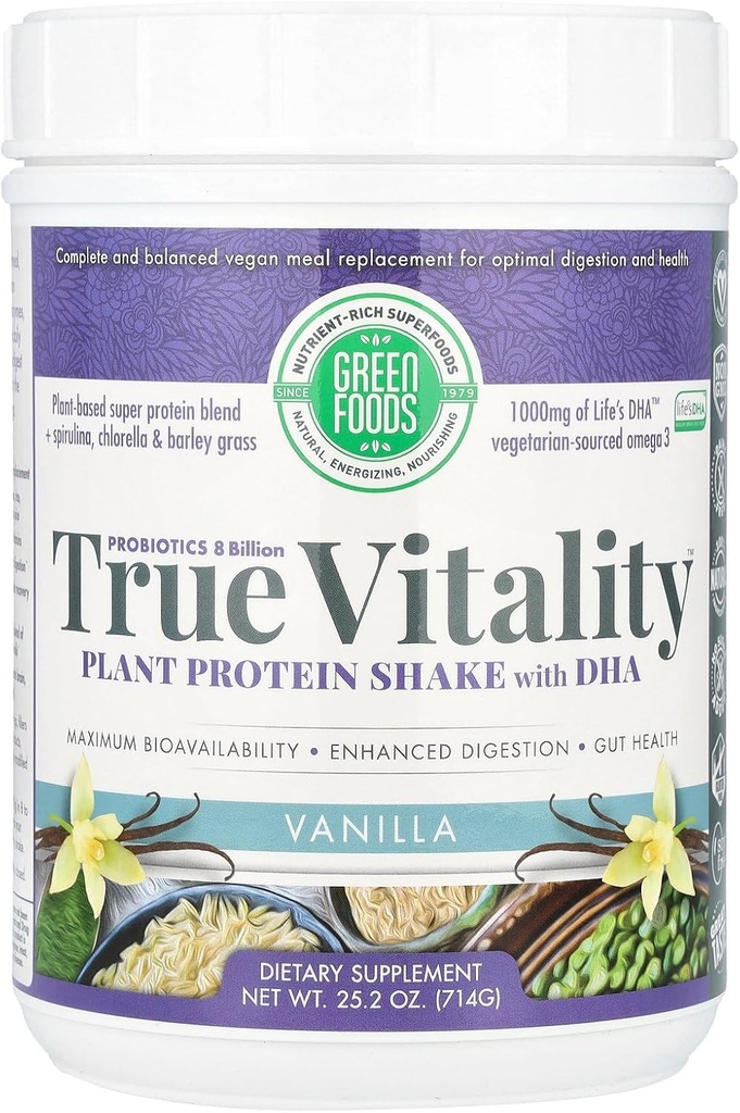 Zelené potraviny pravá vitalita rastlinné bielkoviny Shake, Vanilla, 25.2 Ounce