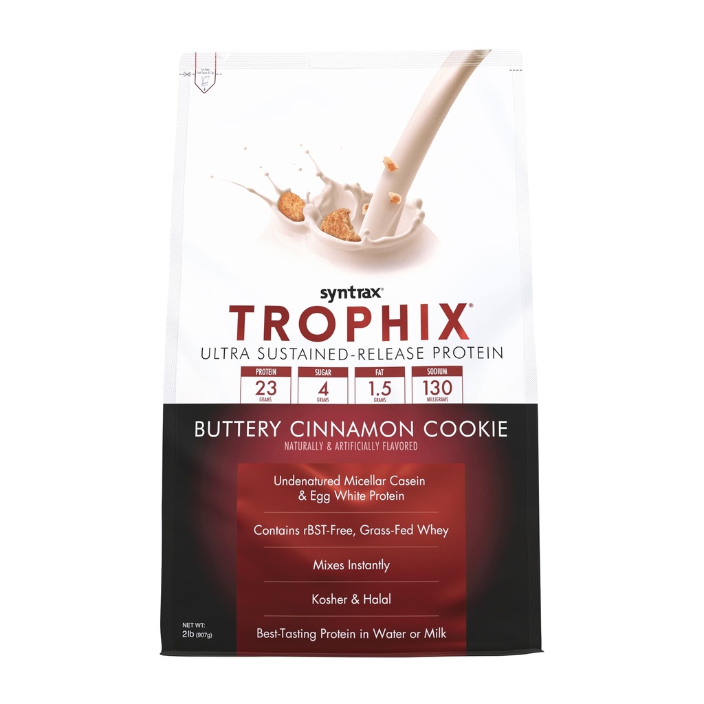 Syntrax Nutrition Trophix, Ultra Trvalá-Release Protein Powder Blend, Real Cookie Pieces, Buttery škorica Cookie, 2 lbs