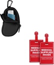 Neopréna Astma Inhaler Holder Black a 2 balenie Zdravotnícke potreby Vnútri Tag Bundle