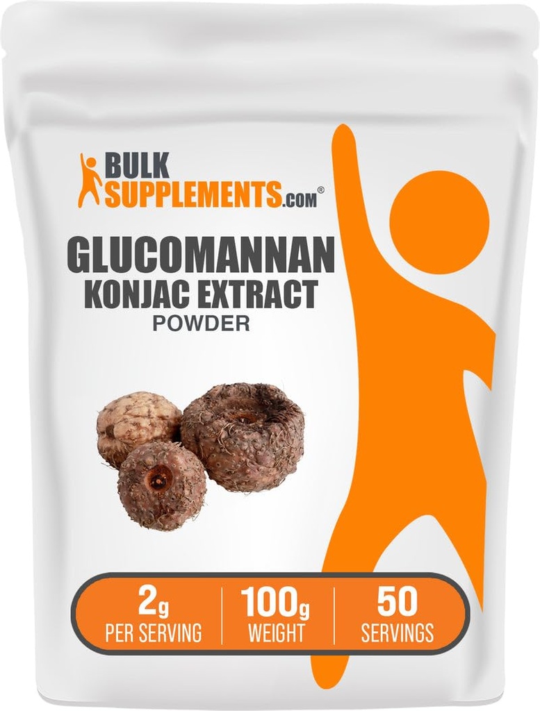 BulkSupplements.com Glucomannan Powder - z Konjac Root Extract Powder, Glucomannan Supplements - Gluten Free, 2g per Serving, 100g (3,5 oz) (Pack of 1)