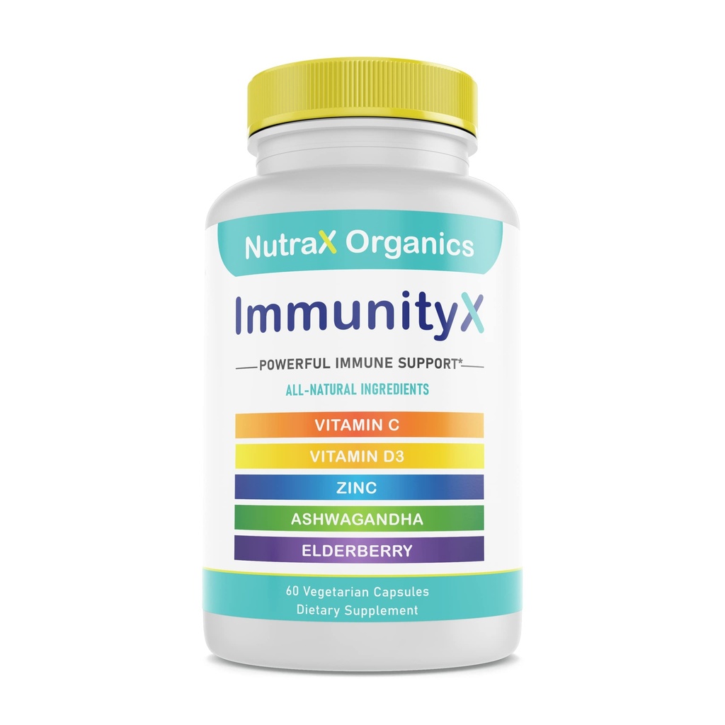 All-in-One Organic Immune Support Supplement 60 Vegan Kapsule - Brusnice 500mg, Ashwagandha 500mg, 400mg Vitamín C a zinok - Vitamín D3 - Immune Boosters for Dospelí