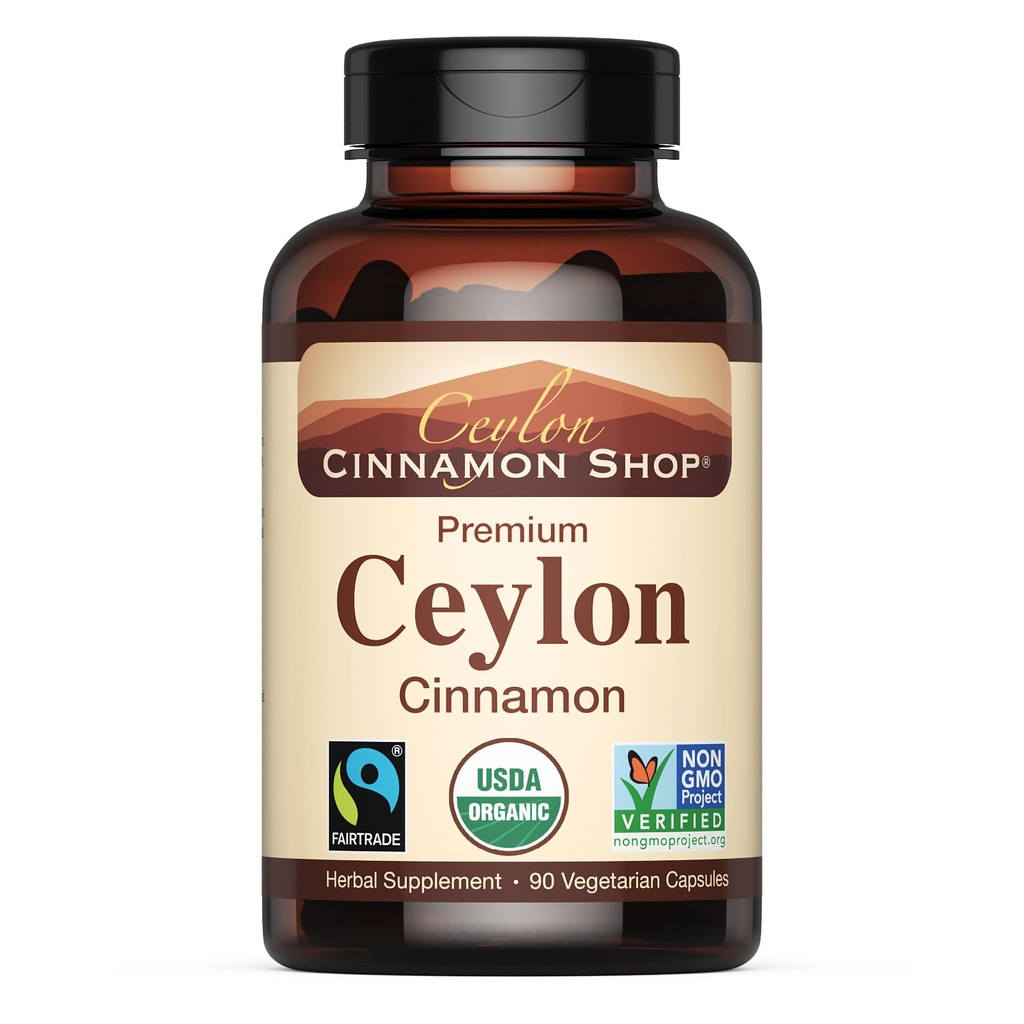 Ceylon škorica Shop Organic Ceylon škorica (100% Certified) Supplement, 90 Kapsule