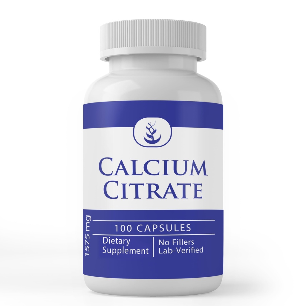 Pure Original Ingredients Calcium Citrate (100 Kapsule), Always Pure, No Additives Or Fillers, Lab Overified