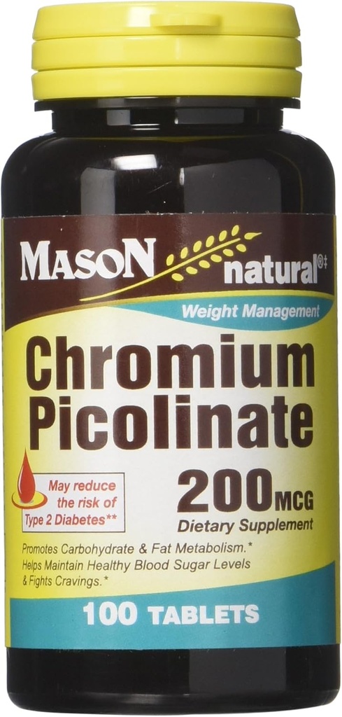 Mason Vitamíny Pikolinátové tablety chrómu, 60