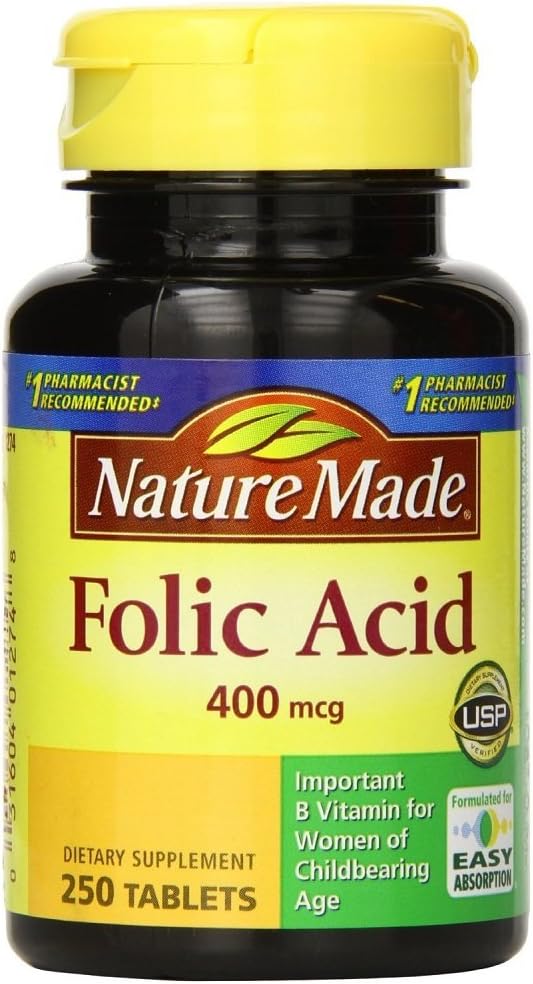 Nature Made Folic Acid 400 mcg 250 Count (6 pack)