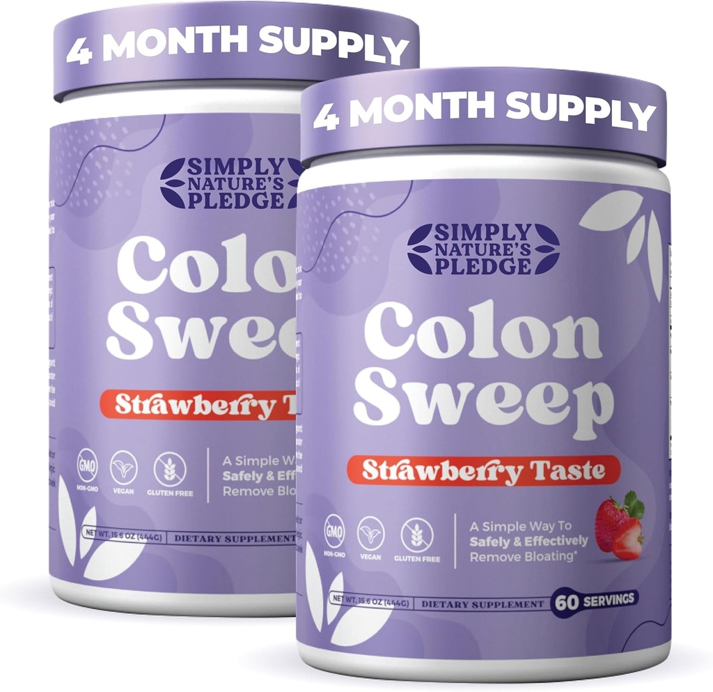 ColonSweep Psyllium Husk Powder Colon Cleanser - Vegan, Gluten Free Fiber Supplement - Safe Colon Cleanse for Cescase Relief, Bloating Relief & Gut Health -16 OZ (60 Servings) - 2 balenie