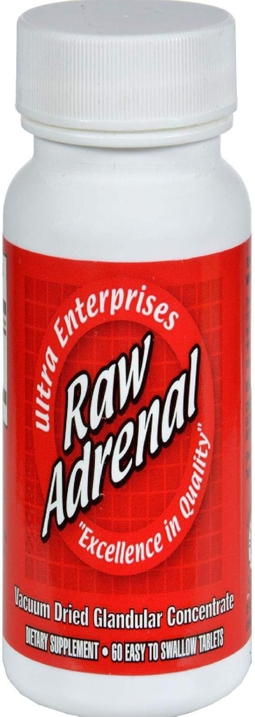 Ultra Glandulars Raw Adrenal Tablets, 200 Mg, 60 Počet