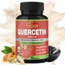 Organické Cadane Quercetin Extract Kapsule, 90kapsule, 3 mesiace Dodávka s Quercetin, Turmerica Curcumin, Berberine, Nettle, Black Seed prášok, čierne korenie.
