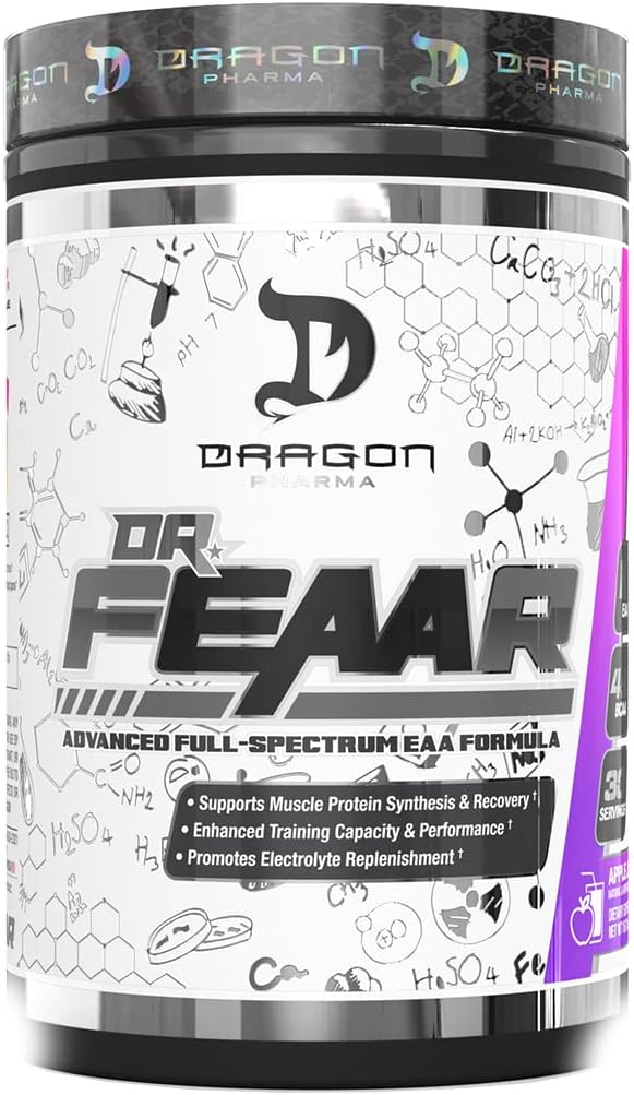 DRAGON PHARMA Dr. FEAAR® Advanced Full-Spectrum EAA Matrix, podporuje syntézu a zotavenie svalových proteínov, zvýšenú schopnosť a výkon školenia (30 porcií, hroznová šťava)