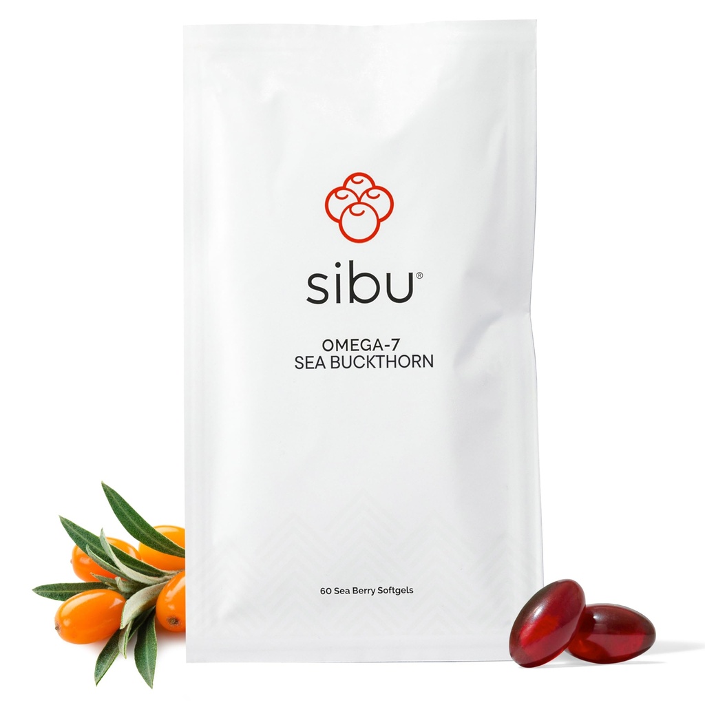 sibu Sea Buckthorn Omega-7 Softgels (30-Deň znovu naplniť vrecko) 