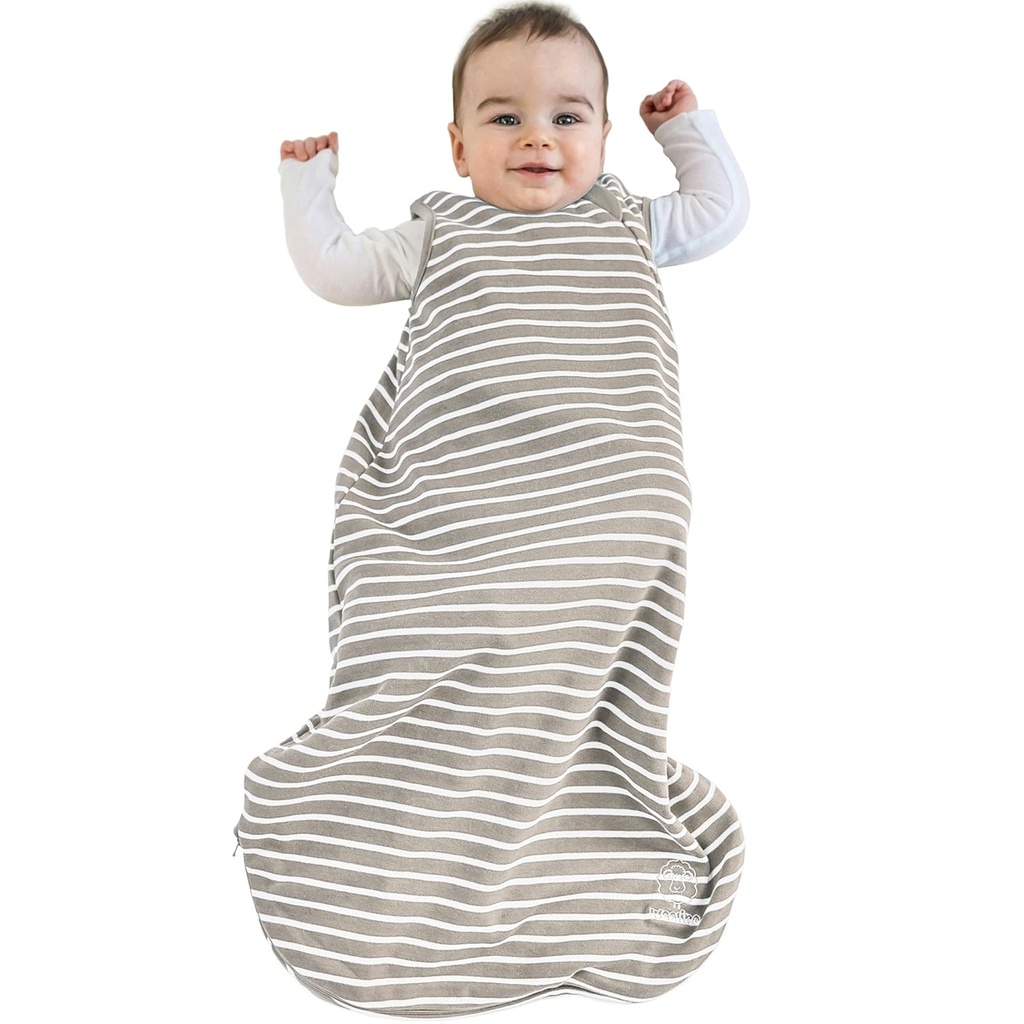 Woolino Merino Wool and Organic Cotton Baby Sleep Bag - 4 Season Classic Sleep Sack for Baby - Two-Way Zipper Sleeping Bag for Baby and Toddler - 0-6 Months - Earth