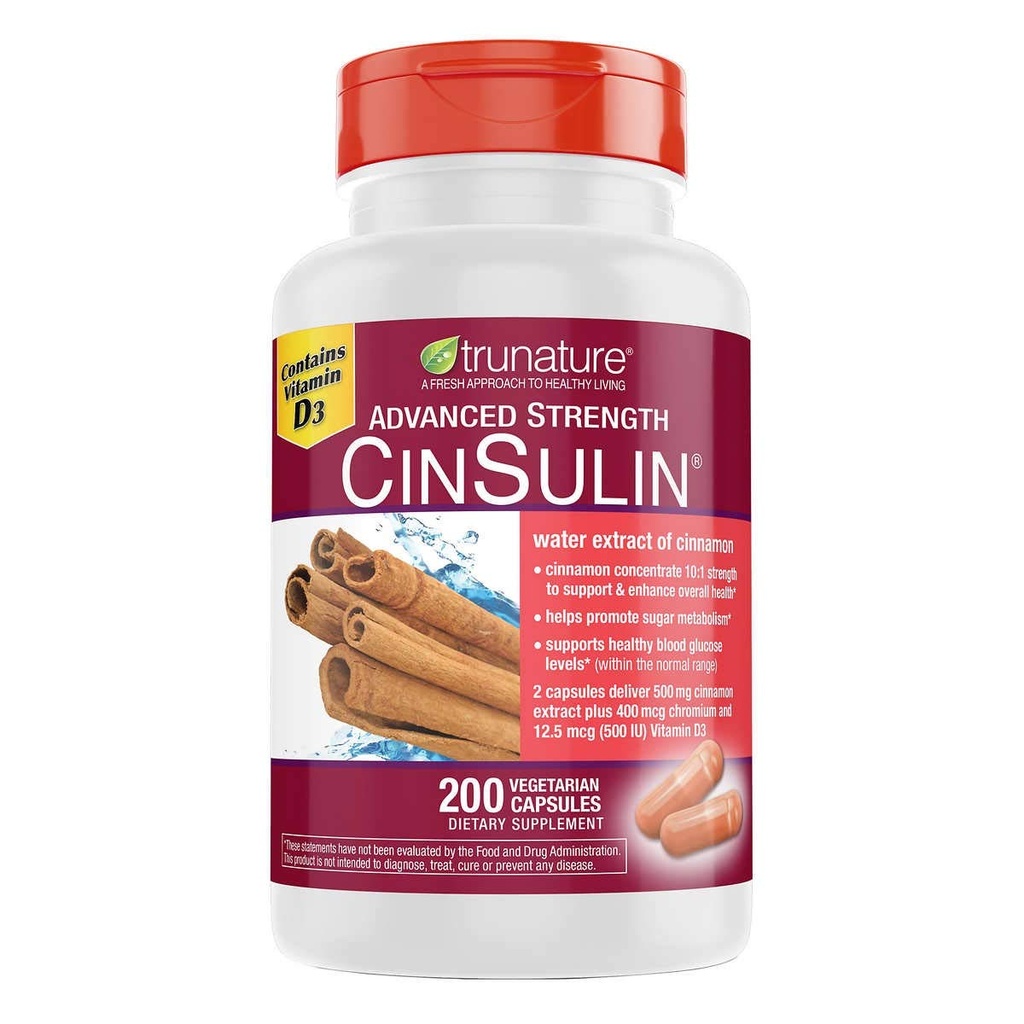 trunature Advanced Sila CinSulin 500mg., 200 Vegetariánske kapsuly (2 balenia)
