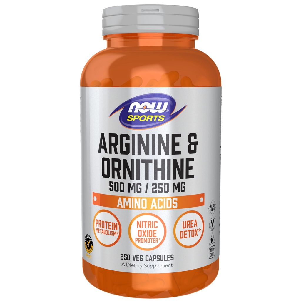 TERAZ Potraviny Športová výživa, Arginín a Ornitín 500/250 mg, aminokyseliny, 250 Veg Kapsule