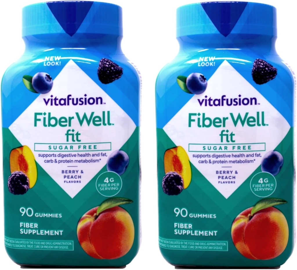 Vitafusion Fiber Well Fit Sugar Free Gummies - 90 ct, balenie po 2