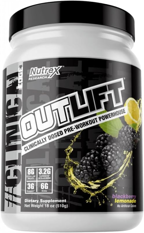 Nutrex Research Outlift pre cvičenie prášok, černice citróna 18oz, 20 slúžiť