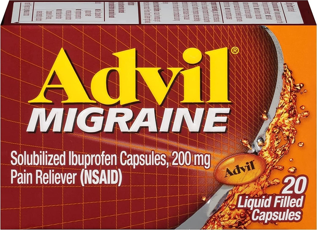Naplnené kapsuly Advil Migraine Liquid - balenie 5 ks