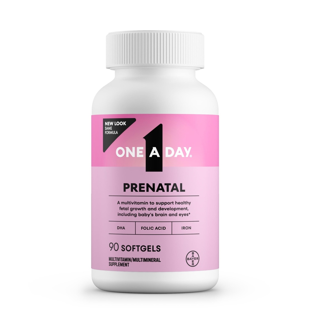 Jeden deň prenatálne vitamíny- kyselina listová, železo, Omega- 3 (DHA), Tehotenstvo Vitamíny pre ženy, prenatálny multivitamín pre mamu a podporu dieťaťa, Tehotenstvo musí mať 90 Ct (Backaging May Vary)