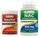 Najlepšie prírodné inozitol prášok 1 Lb & NAC 600 mg