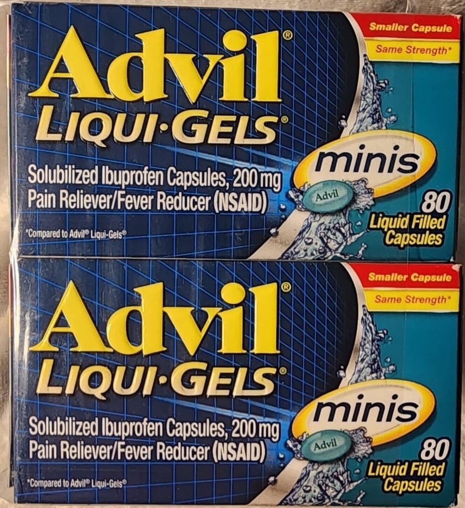 Advil Liqui- Gels Minis, 80 kapsúl v jednej fľaši (3 fľaše)