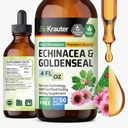 BIO KRAUTER Echinacea a Goldenseal Root Liquid Extract - Natural Immune Support - Echinacea kvapky s Goldenseal - Vegan, Alkohol a cukor bez tinktúry - 4 Fl.Oz.