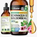 BIO KRAUTER Echinacea a Goldenseal Root Liquid Extract - Natural Immune Support - Echinacea kvapky s Goldenseal - Vegan, Alkohol a cukor bez tinktúry - 4 Fl.Oz.