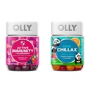 OLLY Gummy Active Imunity+Elderberry, 45 Gummy Deti Chillax, Magnézium Gummies, Lemon Balm, Pokojné žuvačky pre deti 4+, 50 Počet