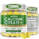 Dusičnan vápenatý 1200 mg s vitamínom D3 K2, žuvacie kalcium doplnky pre ženy a mužov, podpora vysokej potencie B0ne, Te*th, Sila a imunitné zdravie, Mango chuť, non-GMO, bez cukru, 120 Cts