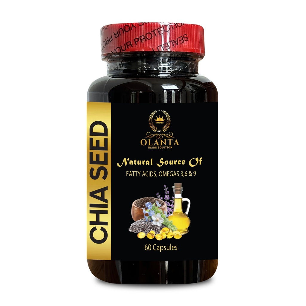 CHIA Seed Supplement - High Fiber and Protein with Omega-3 Supplement, chia Seed Vitamin, Vegan chia Seed Oil, chia Seed Oil softgels - 1 fľaša