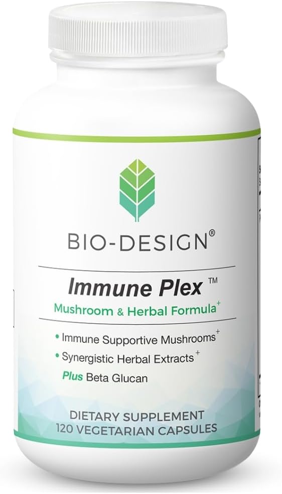 Immune Plex Mushroom & Herbal Formula - Propriety Blend with Beta Glucan, Reishi & Shiitake Huby, & Milk Thitle Silymarin for Daily Immune Health Support - 120 Kapsule